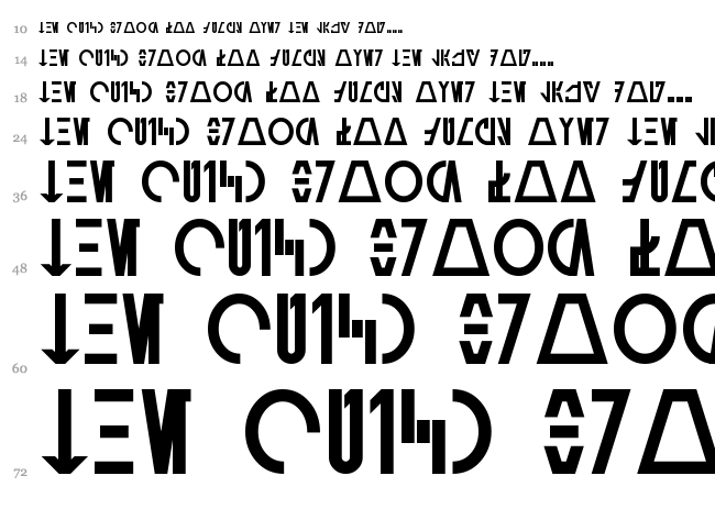Aurebesh Cantina font waterfall
